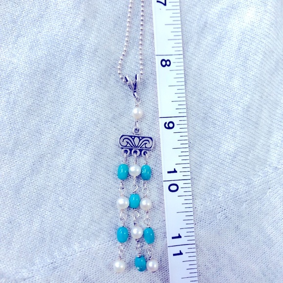 Silpada Pearl & Turquoise Necklace - 925 Silver - Picture 9 of 10